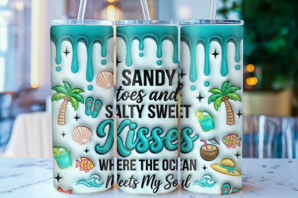 Download 3D Inflated Summer Beach Tumbler Wrap PN - Summer beach tumbler Collection