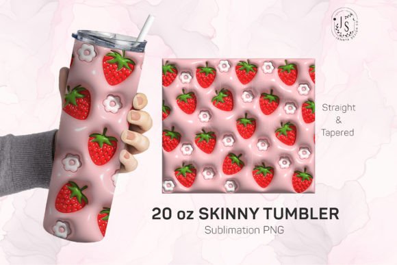 Download Inflated Bubble Strawberry Tumbler Wrap - Premium Resources