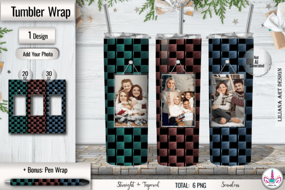 Download Checkered Photo Tumbler Wrap Sublimation - Premium Resources