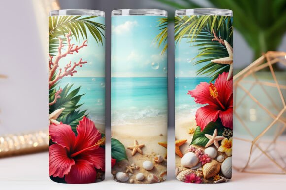 Download Summer Beach Tumbler Wrap Skinny 20oz - Summer beach tumbler Collection